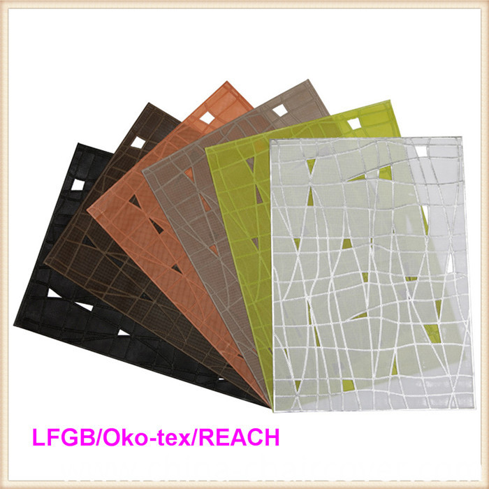 PVC Lace Placemat Coated Gold & Silver Doily (JFCD-058)
